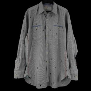 Robert Graham Blue Check Embroidered Glasses XL